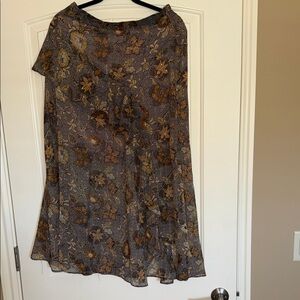 Anthropologie A-Line Skirt with Floral Pattern with crystals.
